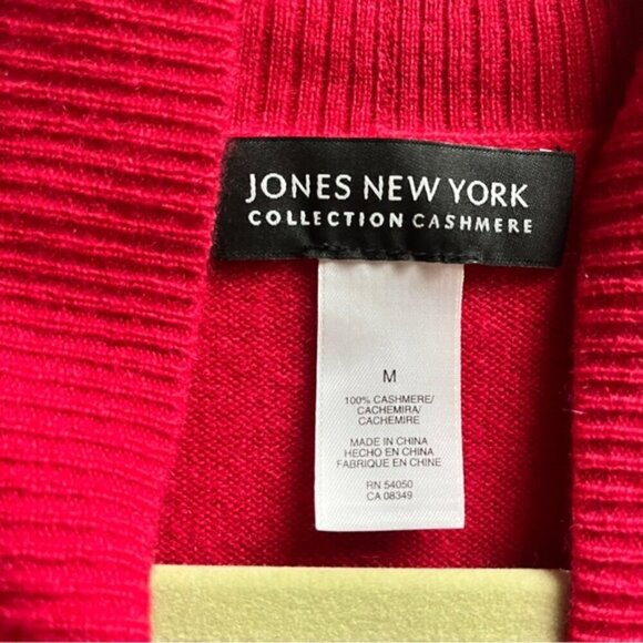 Jones New York Collection red cashmere sweaters cardigan Sz M - Picture 5 of 11